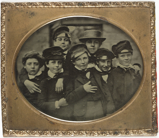 Group of young boys ambrotype, c. 1860