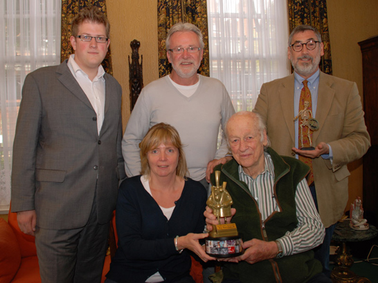 From l-r: Ben Eagle, Deb Singleton, Tony Dalton, Ray Harryhausen, John Landis