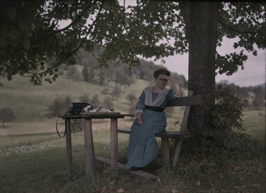 Else on a Bench on the Banks of Attersee, Austria, 31 August 1913, Friedrick Adolf Paneth, The Royal Photographic Society Collection, National Media Museum / SSPL