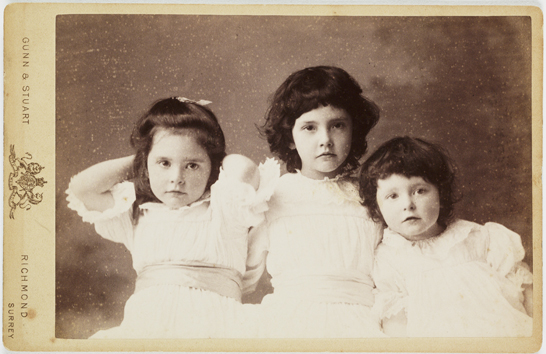 Elsie, Marjorie and Frieda Devitt, c. 1890, Gunn & Stuart © National Media Museum / SSPL. Creative Commons BY-NC-SA