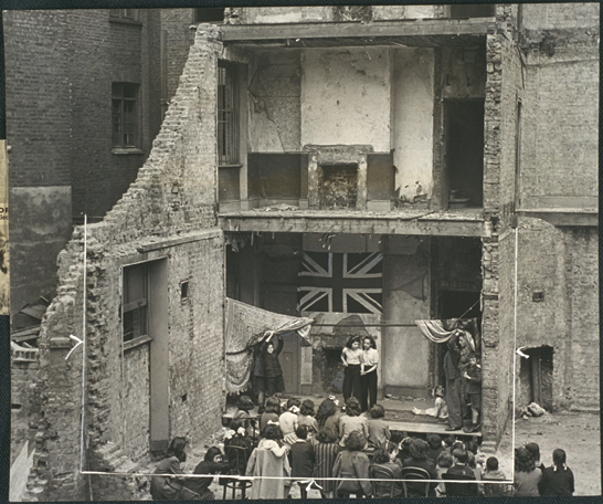 Children perform fundraising play in bombed residential area, 29 June 1943, Jack Esten © Daily Herald / National Media Museum, Bradford / SSPL