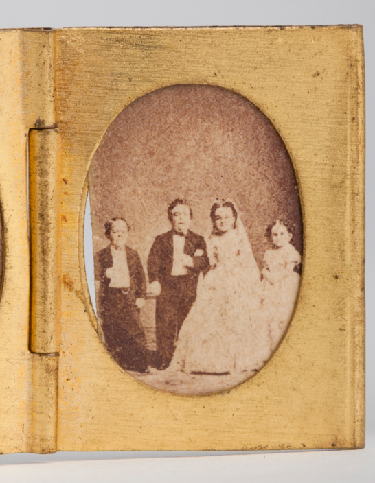 Portrait of Tom Thumb and Lavinia Warren from a gilt locket containing 12 albumen prints, c. 1864, The Royal Photographic Society Collection © National Media Museum, Bradford / SSPL