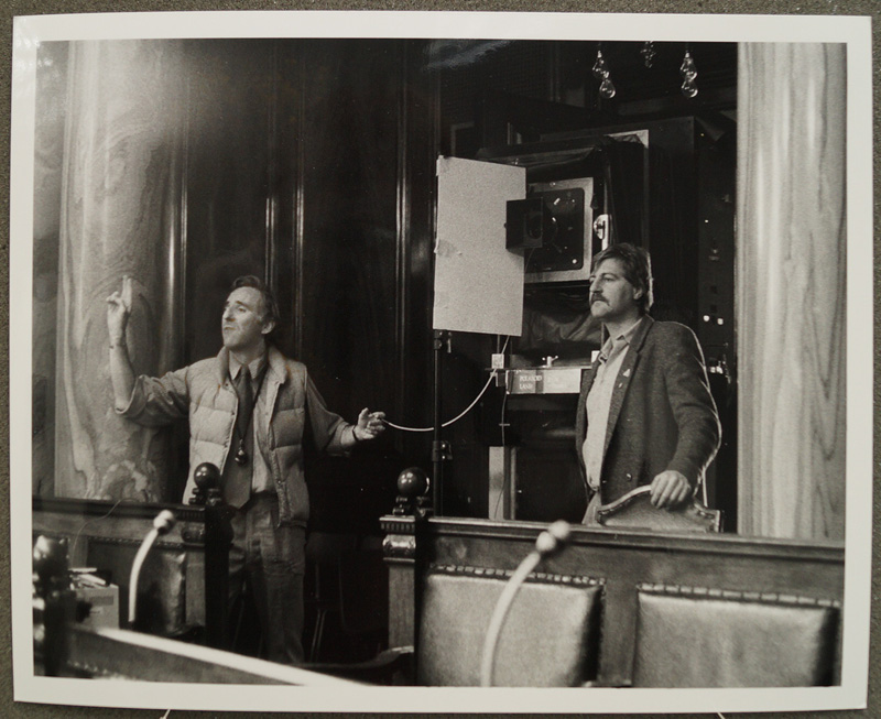 Neal Slavin before pressing the shutter on a 20x24 Polaroid camera