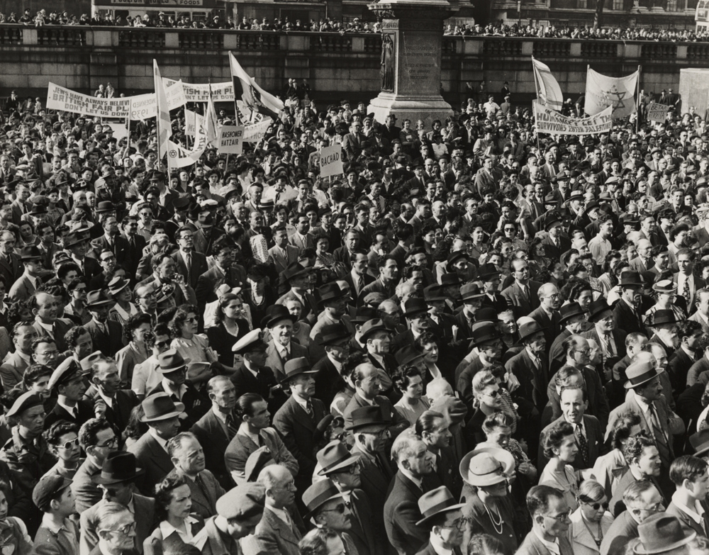 Jewish demonstration against government policy in Palestine, Trafalgar Square, 7 July 1946. Bishop Marshall / Daily Herald Archive / National Science and Media Museum Collection / SSPL
