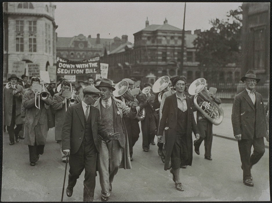 Communists in Swansea protest arrest of Pollitt and Mann, 1934. Daily Herald Archive / National Science and Media Museum Collection / SSPL