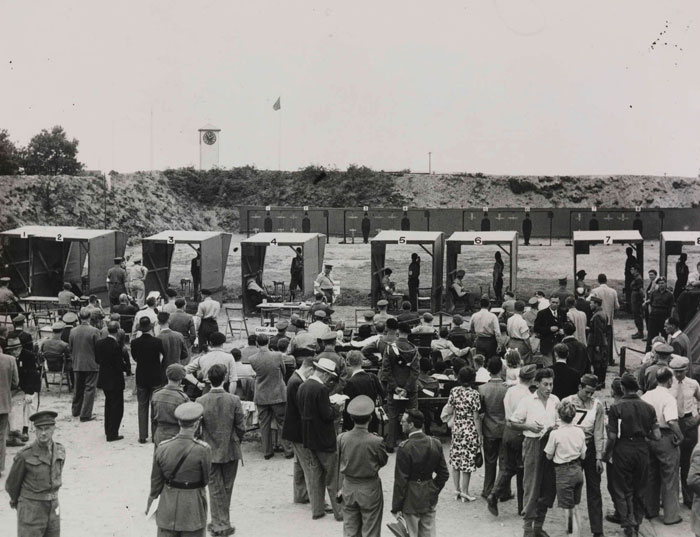 Olympic Modern Pentathlon at Bisley for Pistol Shooting, 1948