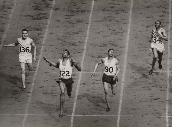 The finish of the Men's 400m at the 1948 Olympics, London
