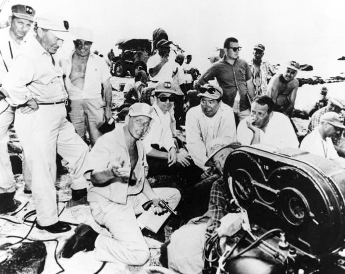 Sinatra on the set of 'None But the Brave'