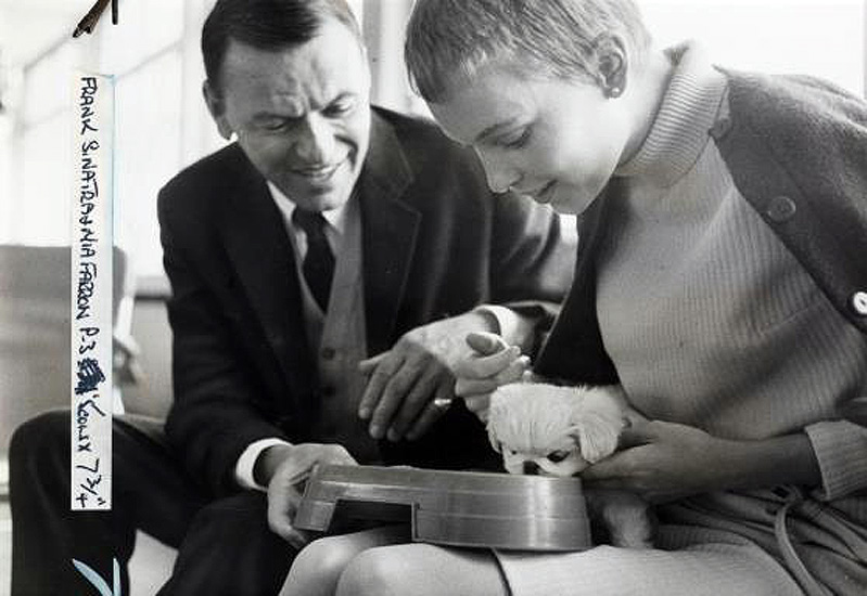 Photograph of Sinatra and Mia Farrow
