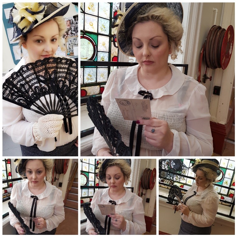 Photographs showing Nicola’s work, inspired by old editions of Vogue and Edwardian albums (2018)