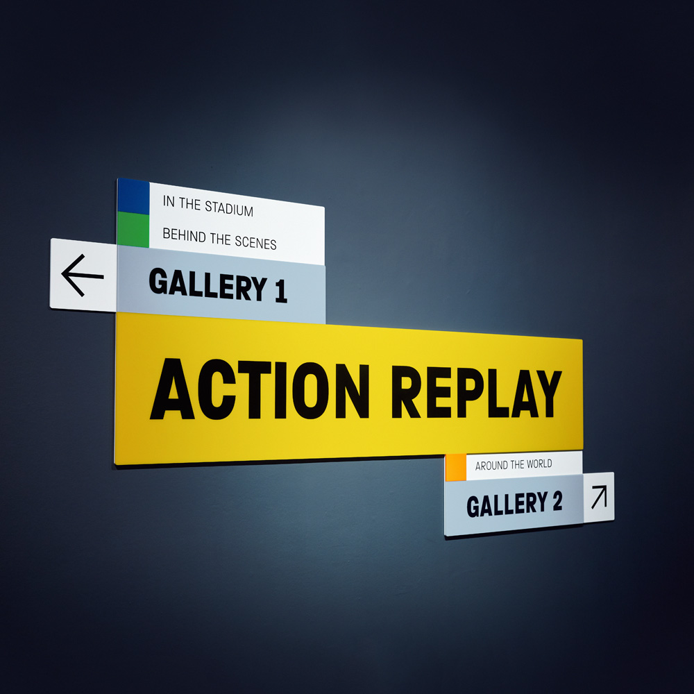 A sign for the Action Replay exhibition
