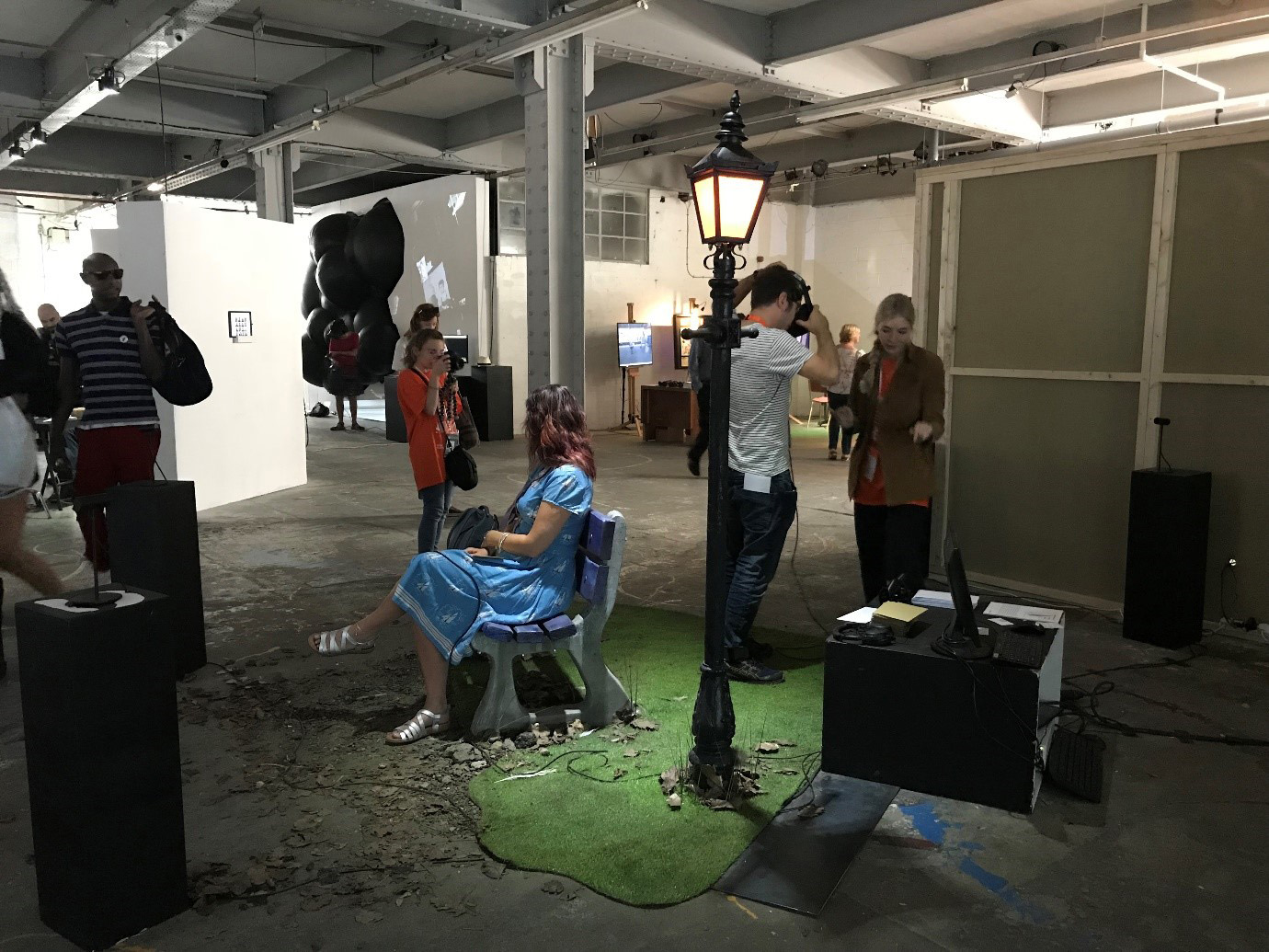 Visitors taking part in an installation at Alternate Realities