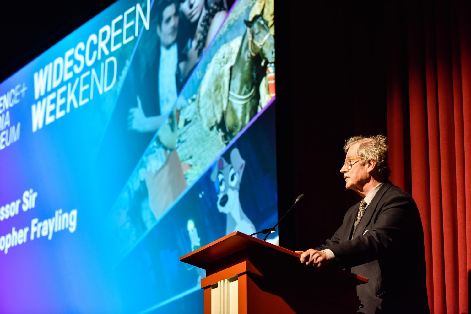 Professor Sir Christopher Frayling introduces Once Upon a Time in the West at Widescreen Weekend 2018 opening night