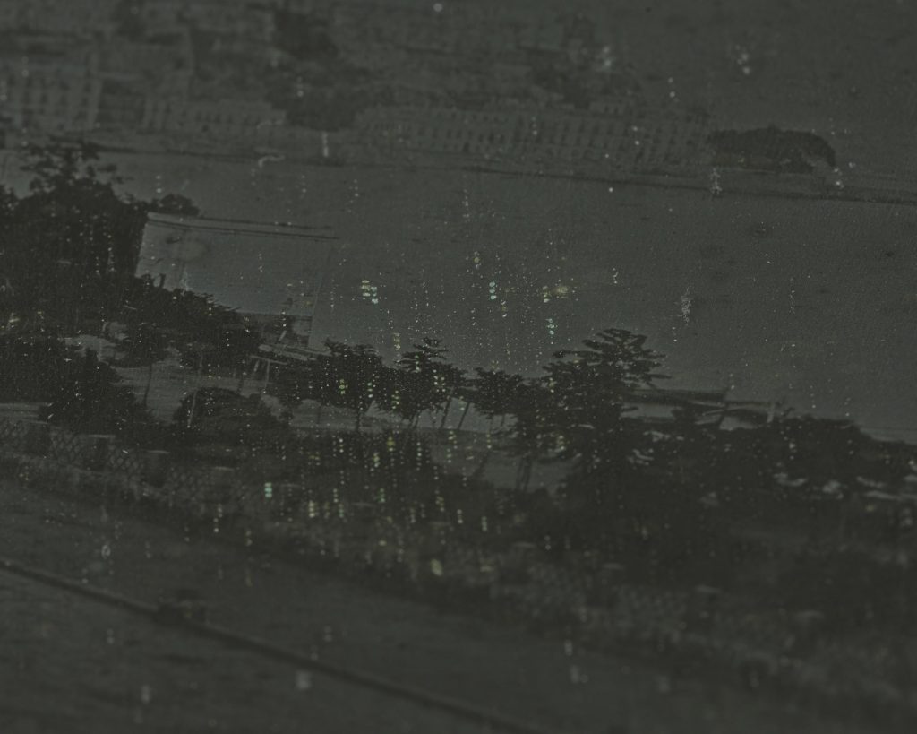 Daguerreptype, entitled "Naples, View from the second floor, South Window of Riveria di Chiaja No 57, looking East", taken by Alexander John Ellis on 25th May 1841