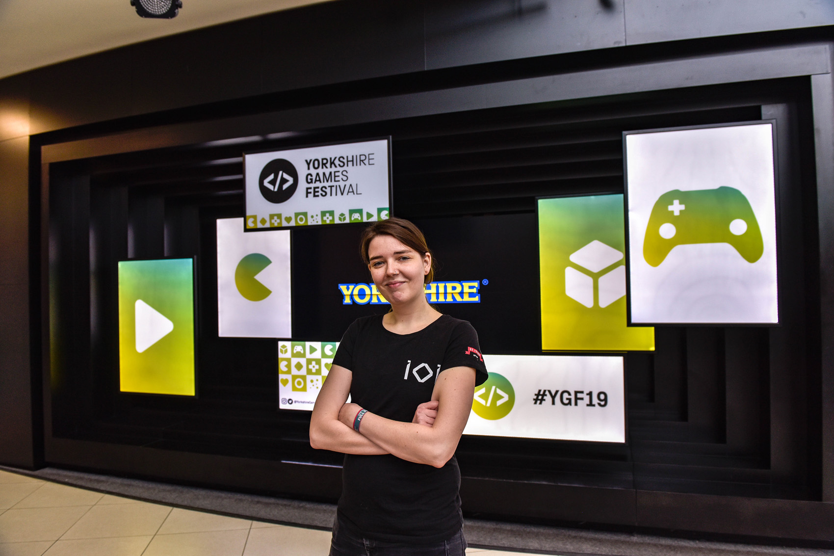 Mette Andersen in the National Science and Media Museum lobby