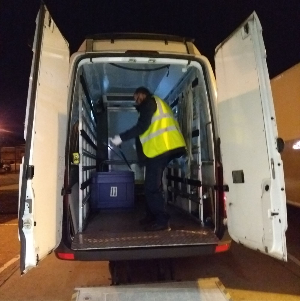 Ellis daguerreotypes packed inside a crate ready for travel by road between Bradford and London before flying to New York