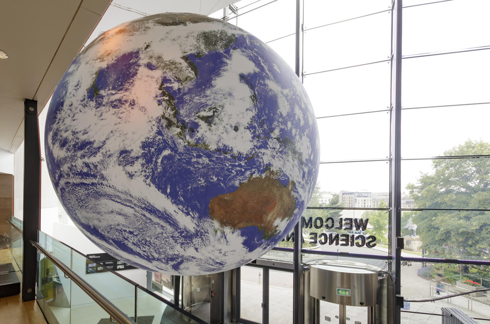 Gaia, a large sculpture of Earth