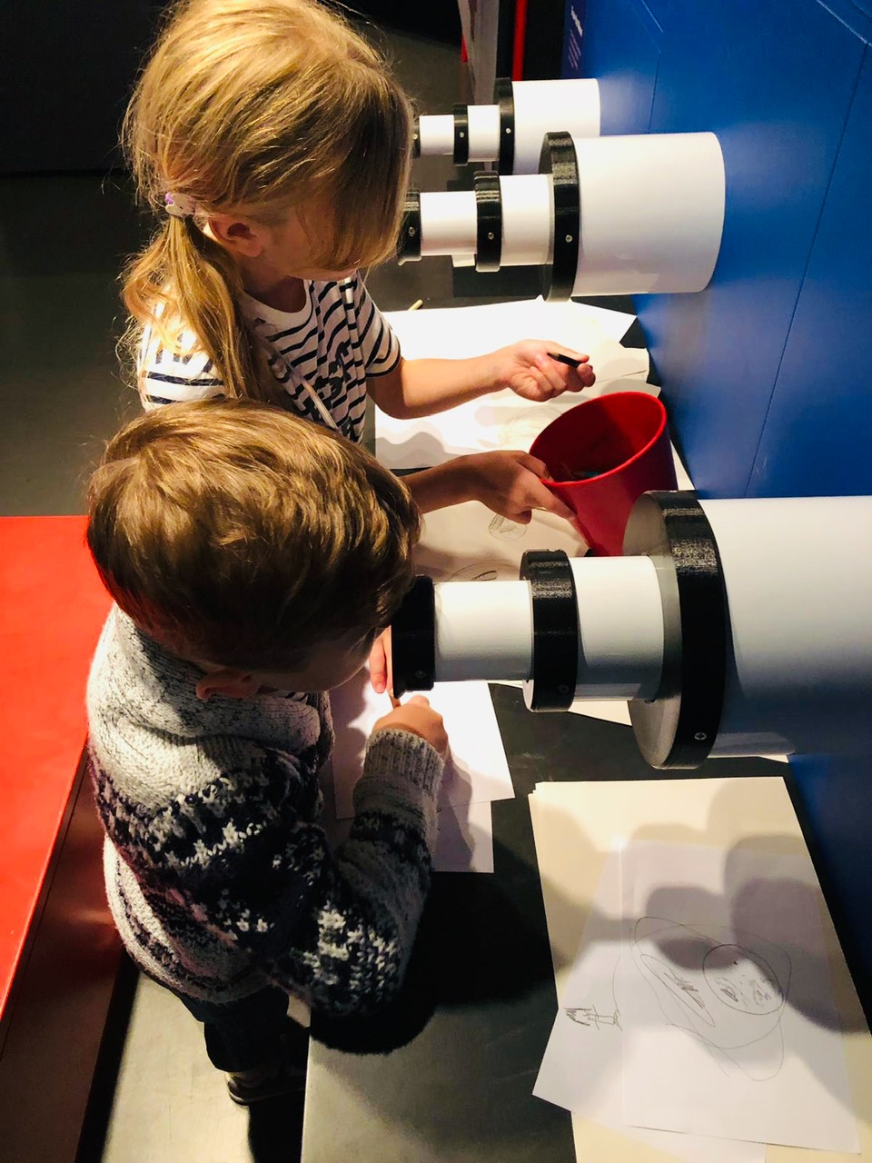 Children taking part in a drawing activity