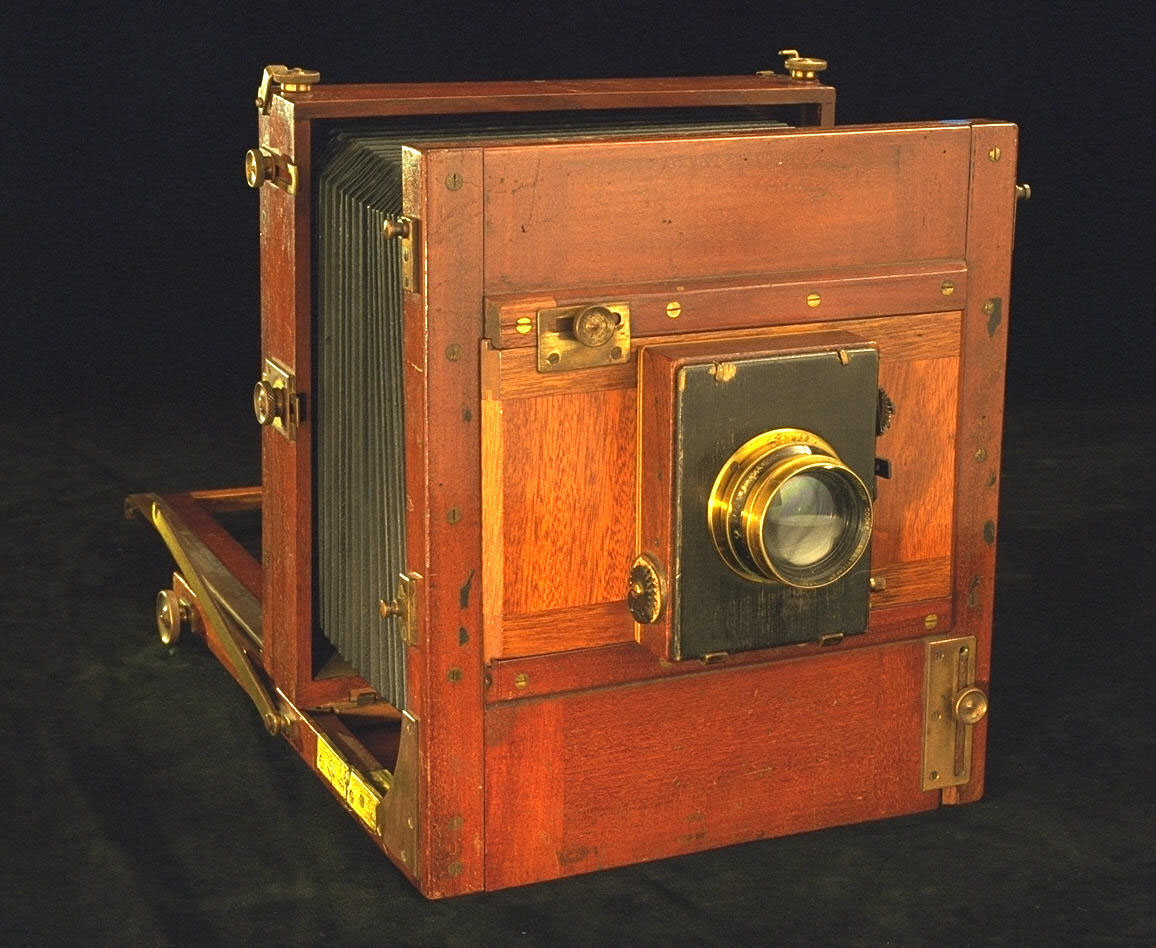 Camera in wooden casing
