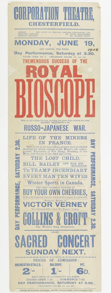 Poster for Corporation Theatre, Chesterfield, 1906