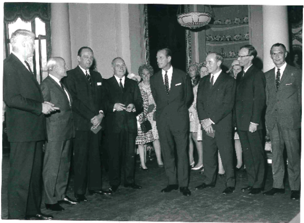 HRH The Duke of Edinburgh presenting the first MacRobert Award to the joint winners