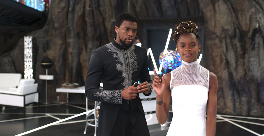 Chadwick Boseman and Letitia Wright