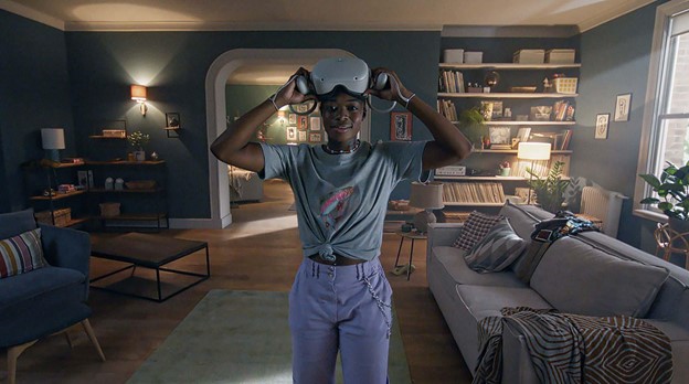 Person using a VR headset