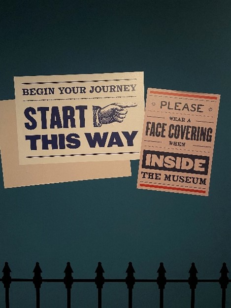 Signs in Forgotten Showman exhibition