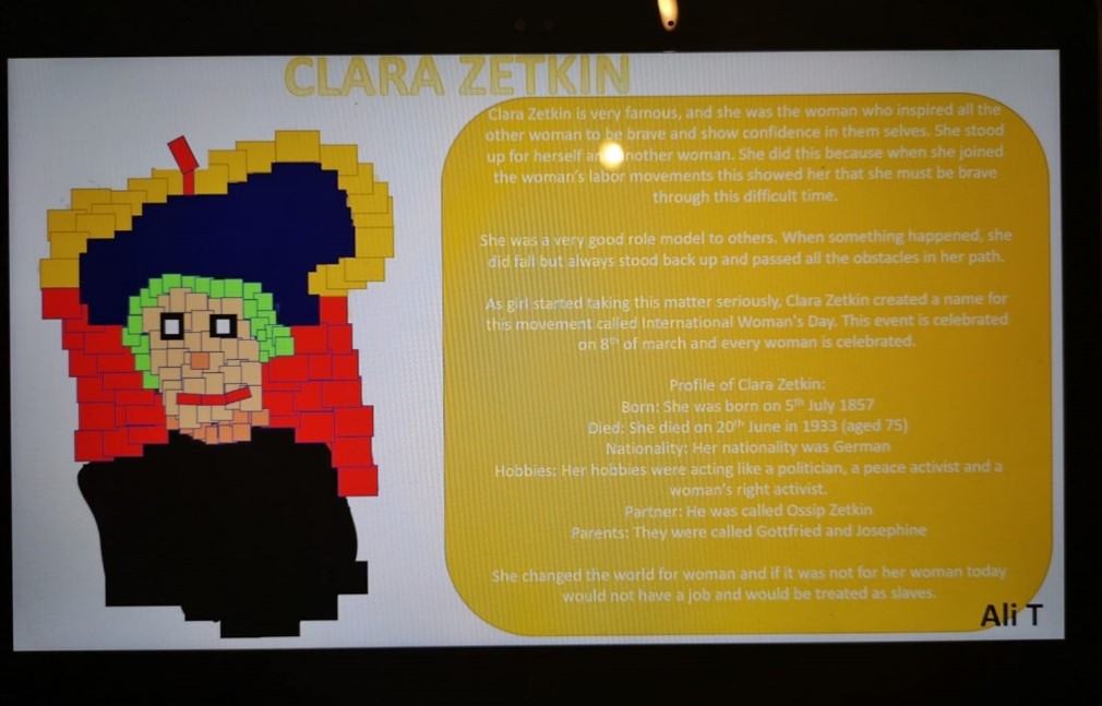 Digital art of Clara Zetkin