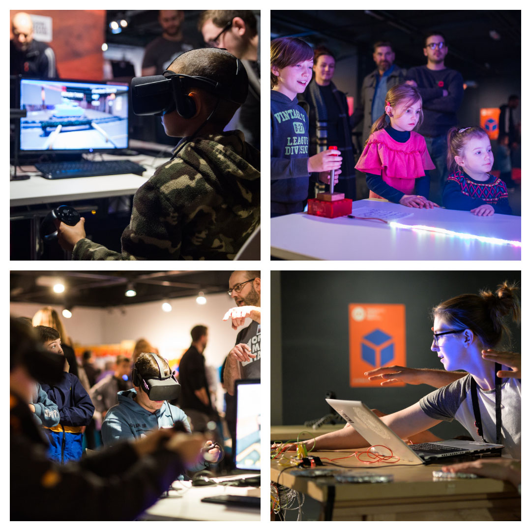 Visitors playing games at the museum as part of Northern Games Showcase