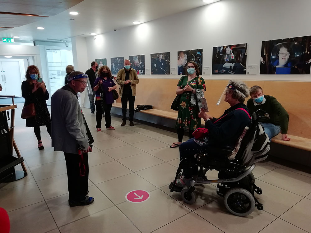 Museum visitors in foyer