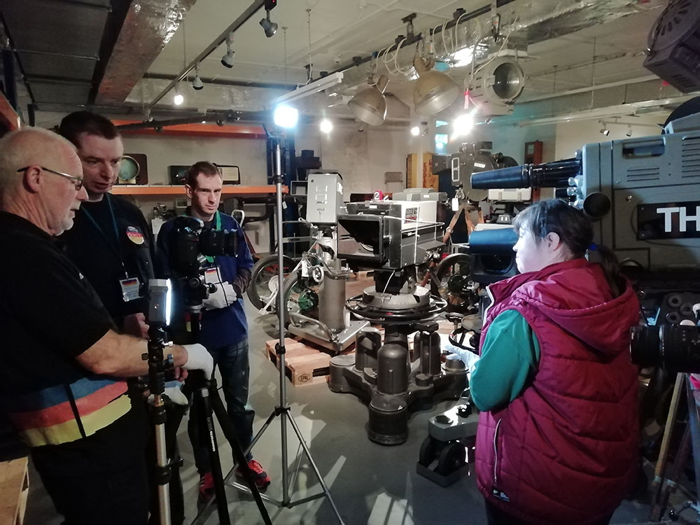 Why Don't We team members in museum store