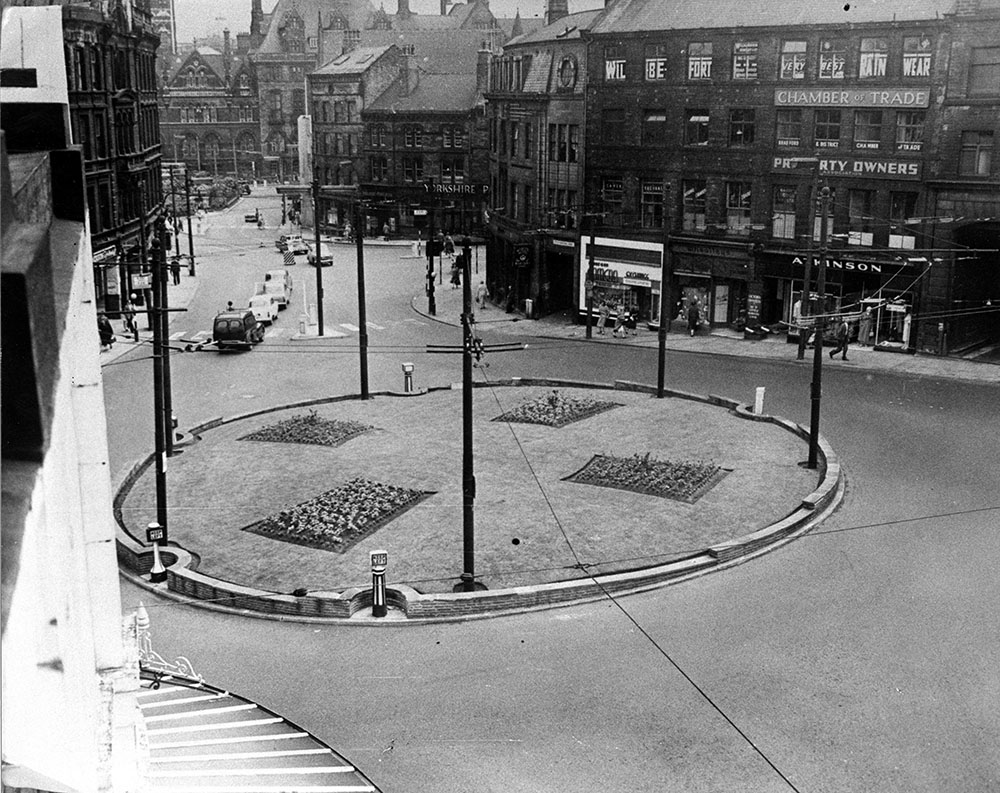View from the Alhambra theatre looking toward Bradford Town Hall