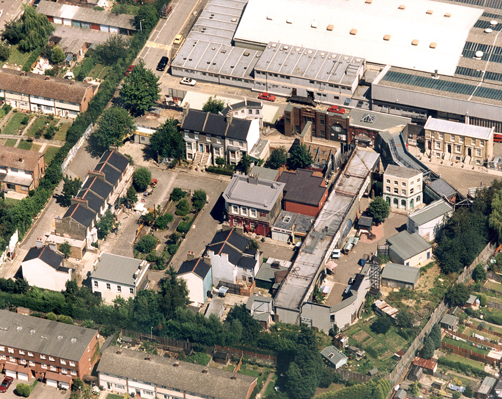 Aerial view of EastEnders set