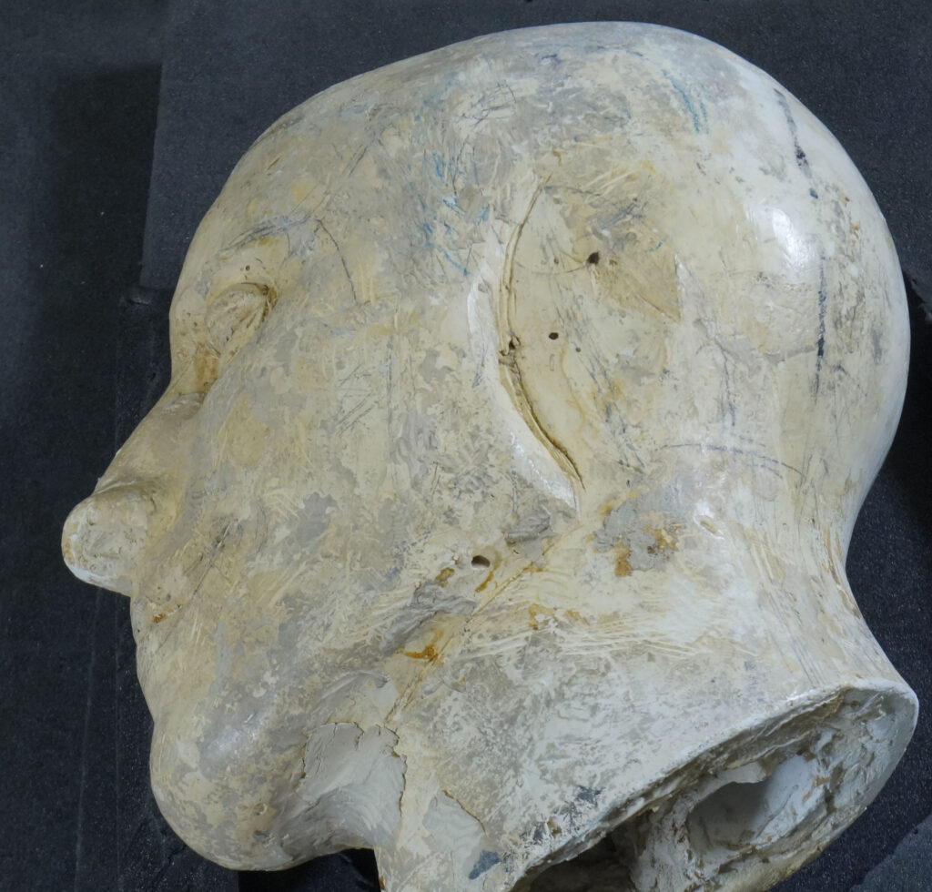 A light coloured 3D model of a face