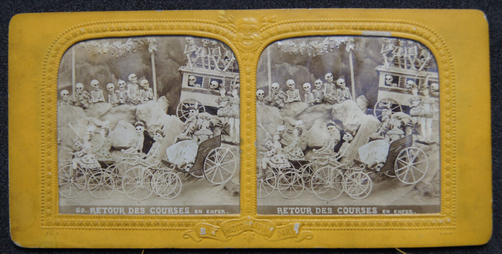 Two of the same image mounted side by side in an embossed card frame