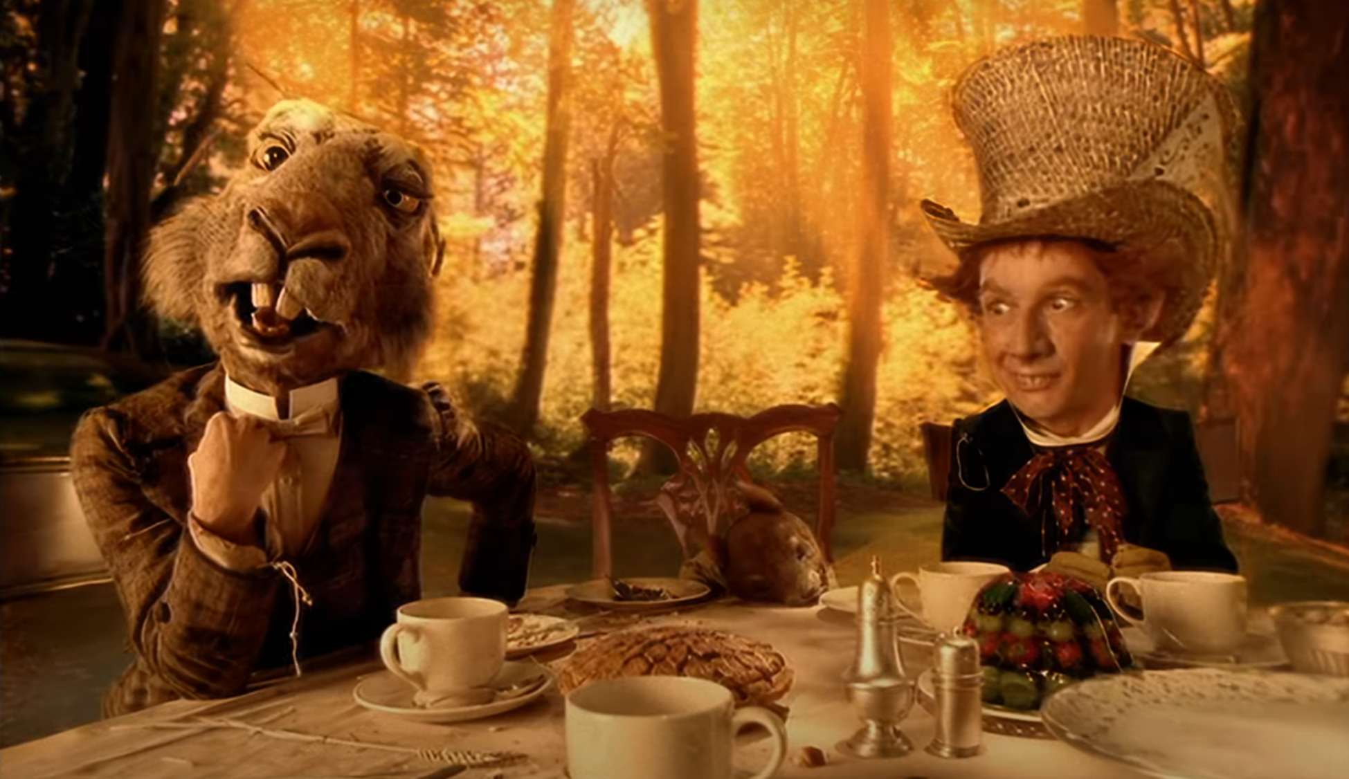 The Mad Hatter and the March Hare during the tea party scene