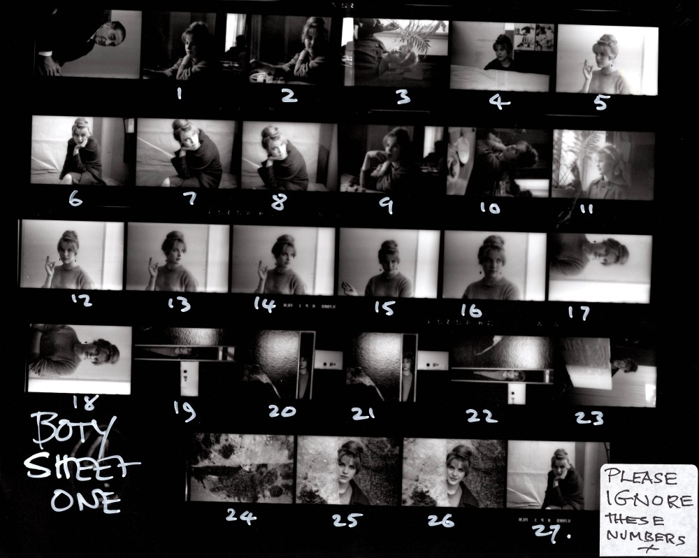 27 small photos with numbers, labelled Boty Sheet One