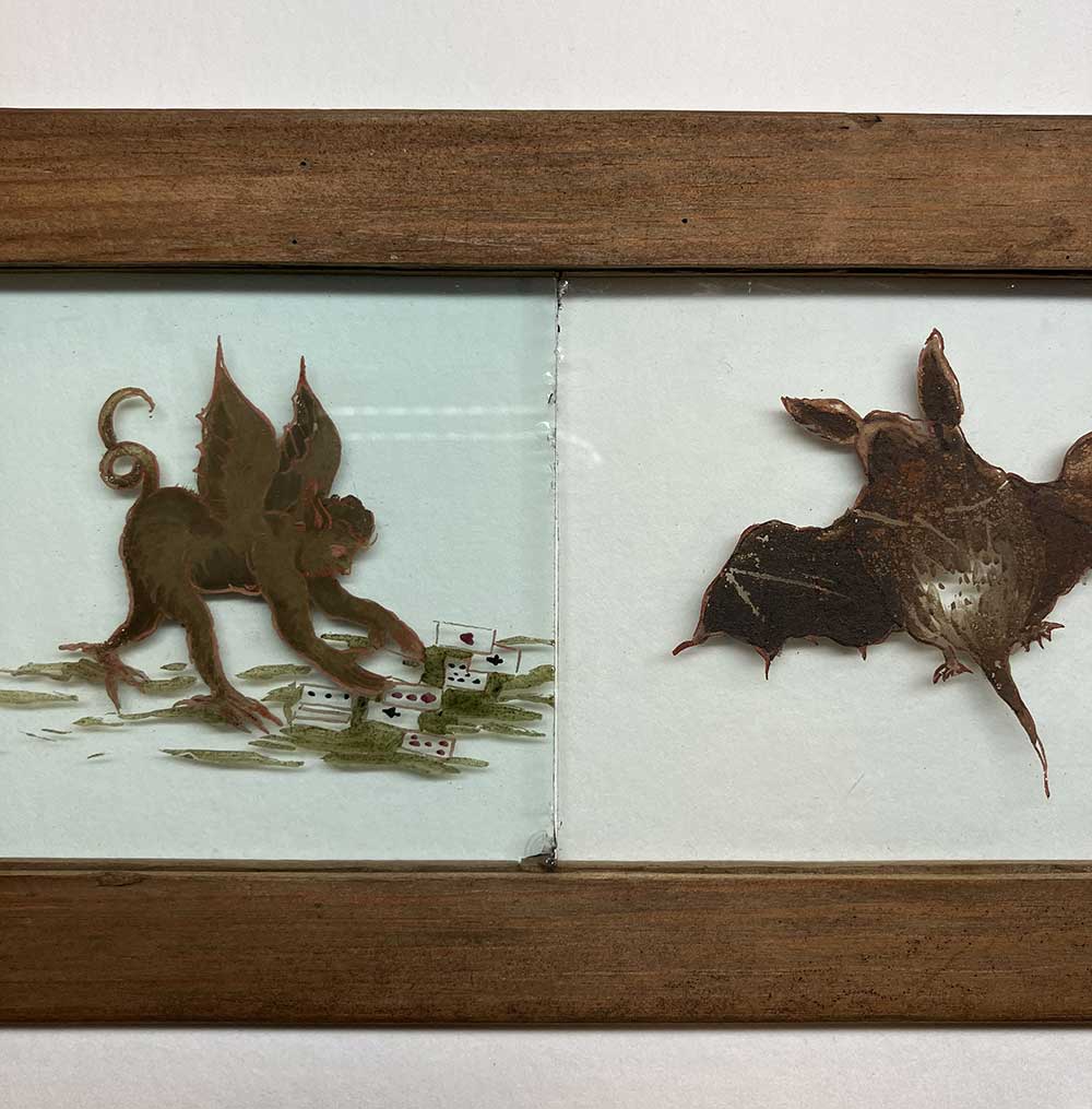 The slides with details visible after cleaning.